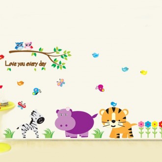  Kindergarten Jungle Zoo Wall Stickers 